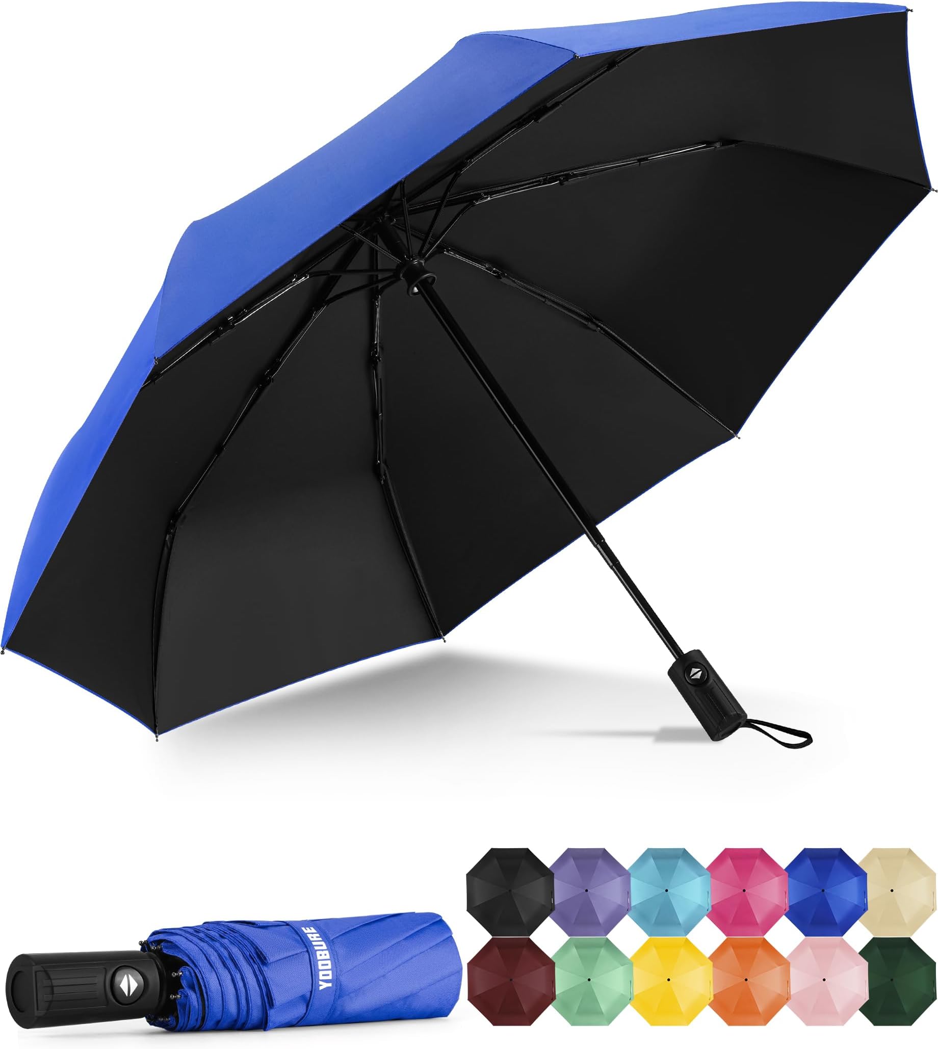 Windproof Travel Umbrella - Automatic Umbrellas for Rain, Compact Folding Umbrella with UV Protection, Lightweight Portable Design for Backpack/Walking/Car, Sun & Storm Ready