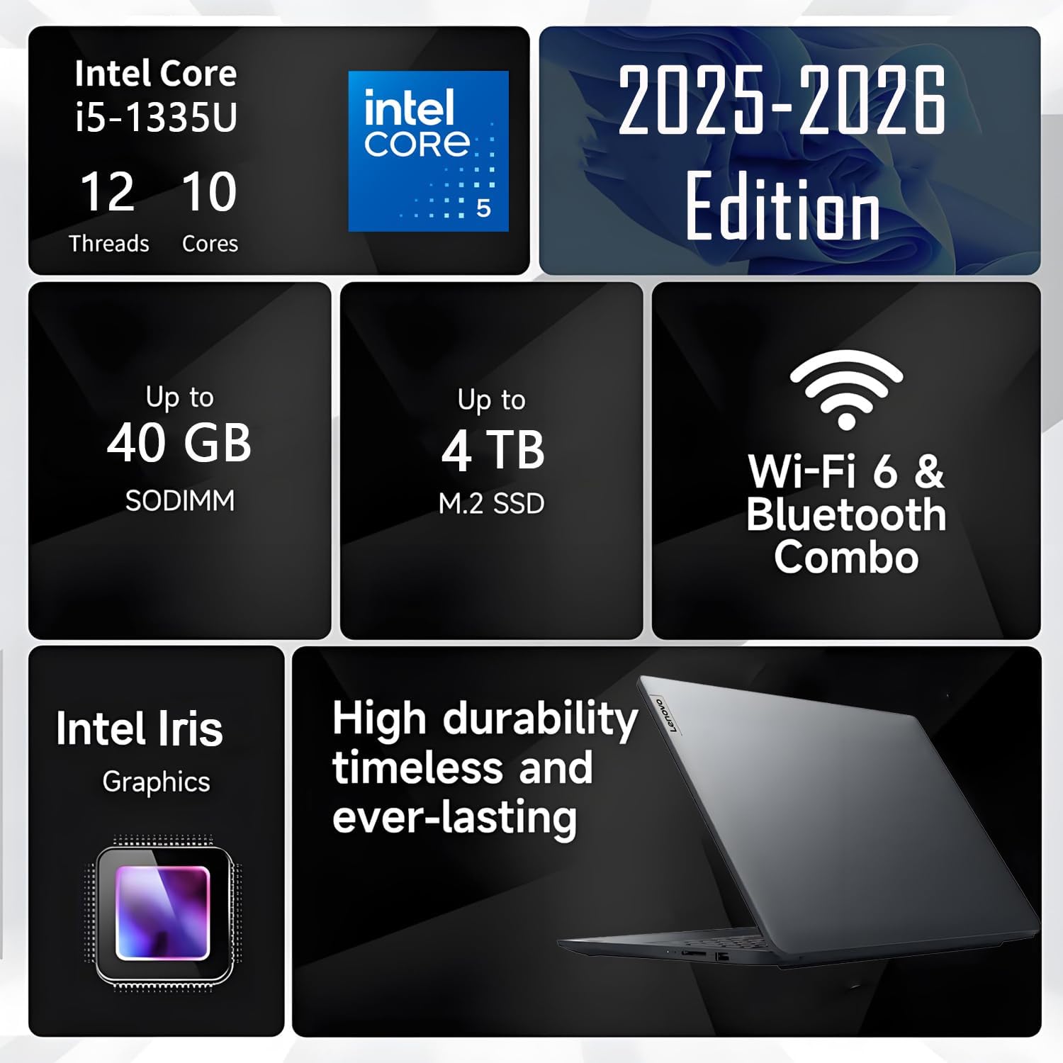 Lenovo 2026 Newly Released 15.6" Touchscreen Business Laptop, 10-Core Intel i5-1335U(Outperforms i7-1255U), 16GB RAM, 512GB SSD, Wi-Fi 6, Ultra Slim Design, Long Battery Life, Windows 11 w/o Earbuds