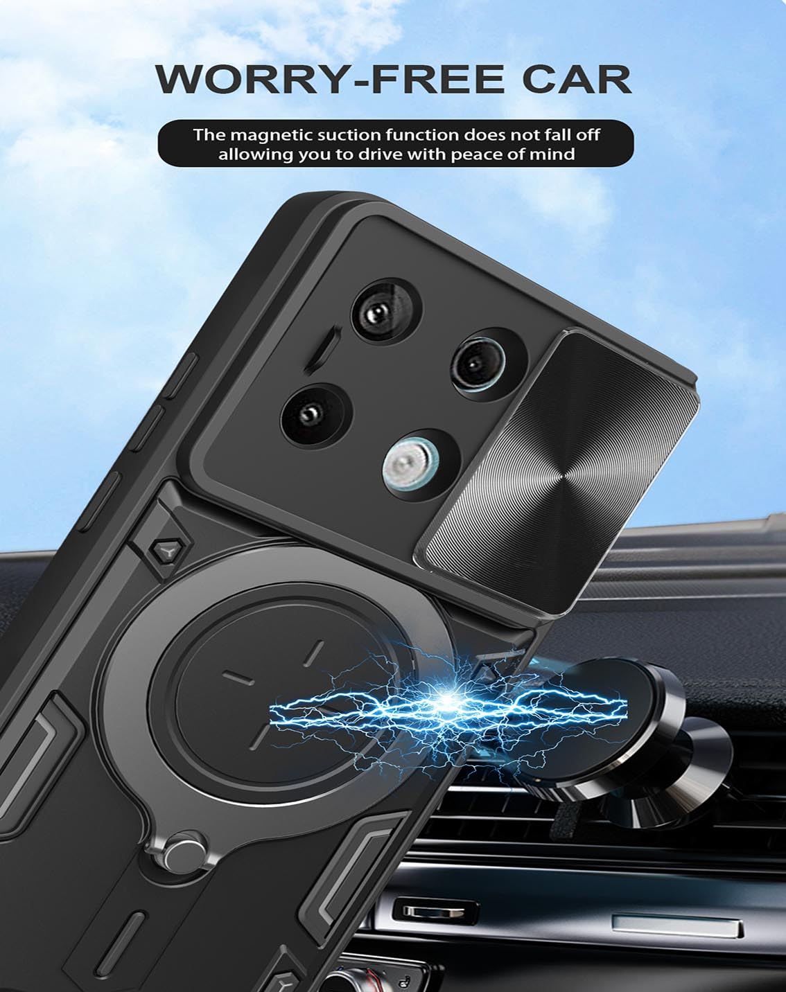 SEAHAI Coque Pour Xiaomi 11 Lite 5G NE/Xiaomi Mi 11 Lite (4G/5G), Double Couche Renforcée Défense TPU Silicone Antichoc Armure Protection Housse, Étui Avec Bracket Et Support