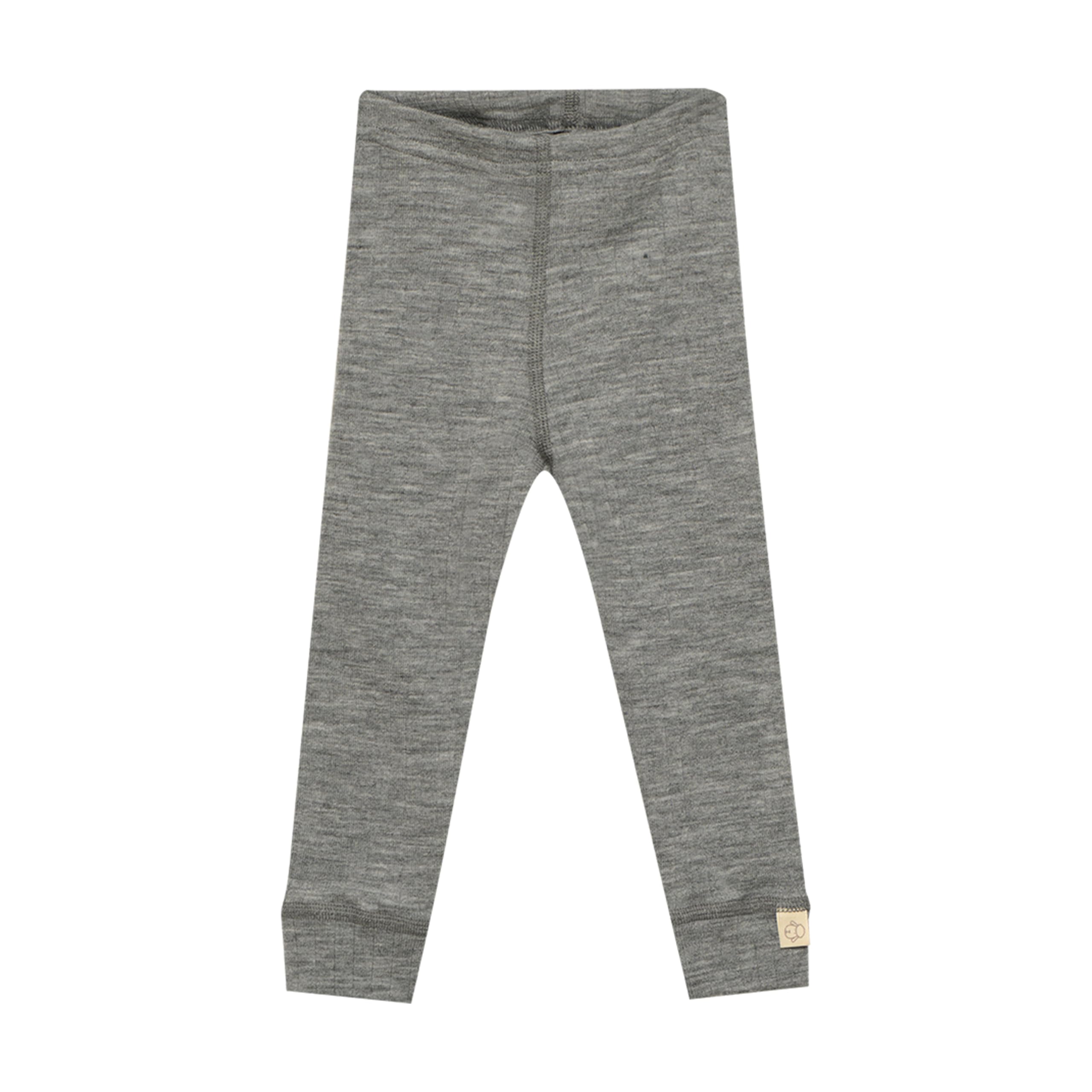 Dilling Grey Melange Baby Merino Ribbed Leggings - Organic Wool Underwear 86