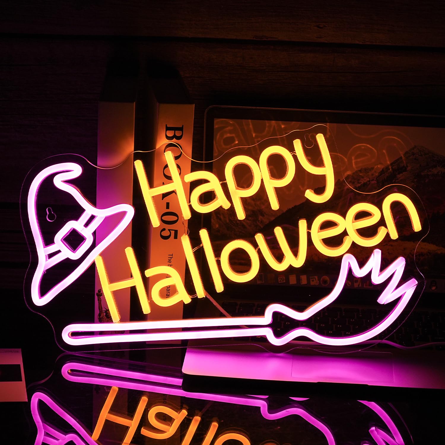 ハロウィン ネオンライト　Halloween　LEDネオン　オーダーメイド Amazon.co.jp: Happy Halloweenネオンサイン ハロウィンハッピー