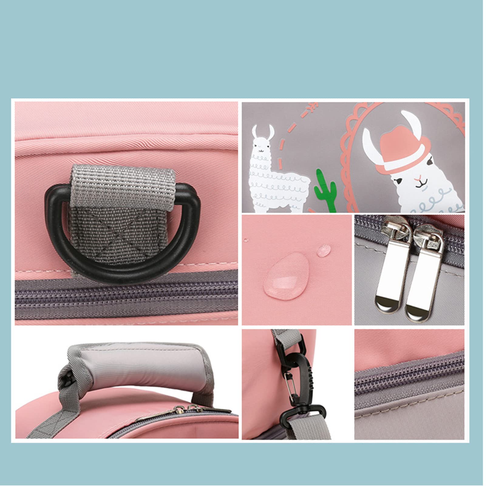 Muttermilch-Kühl- und Transport-Set, Muttermilch-Kühltasche, Isolierte Babyflaschen-Tasche für Reisen in der Kindertagesstätte oder Zurück Zur Arbeit, Stillende Mutter (Rosa Grau)