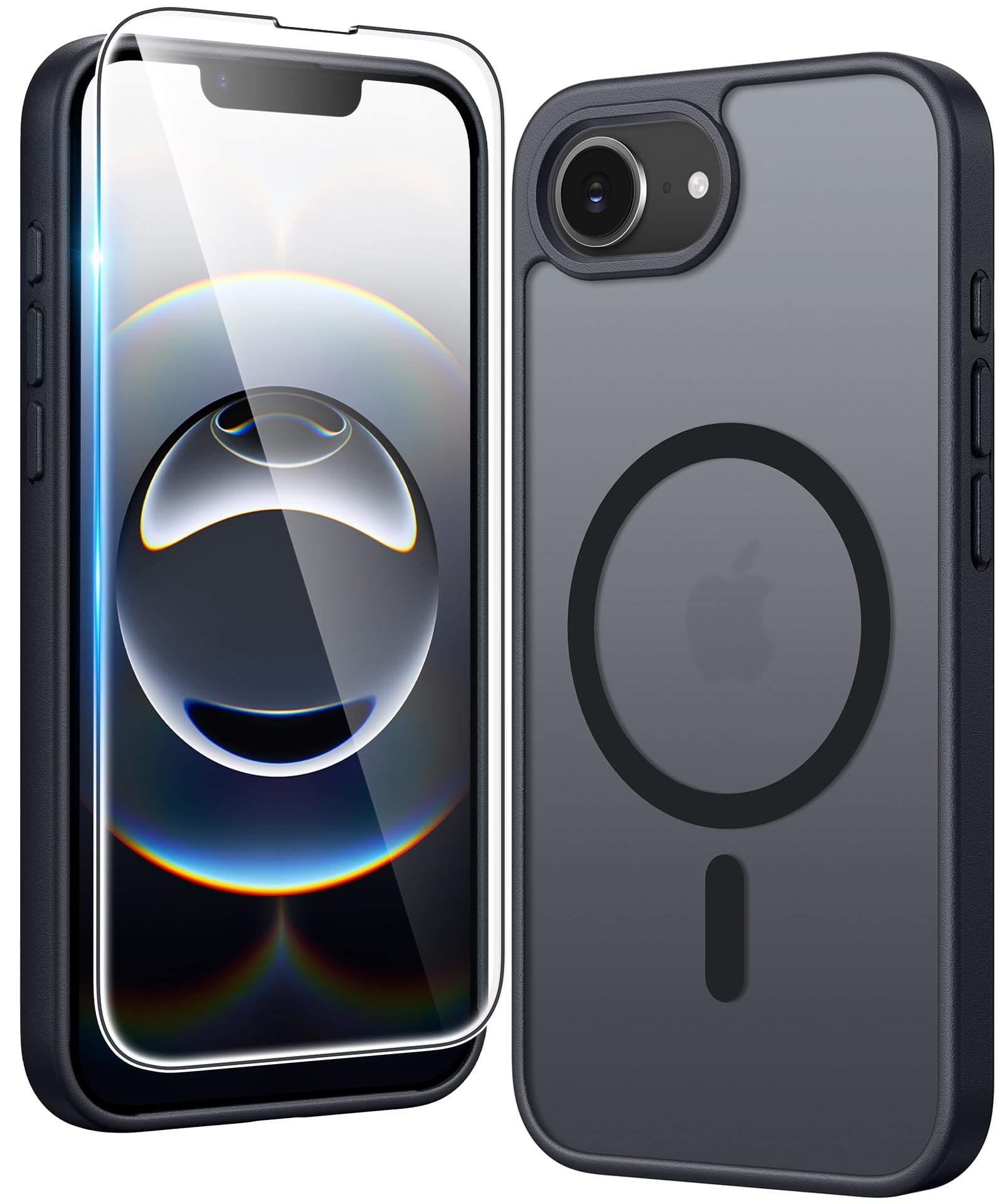 FNTCASE for iPhone 17e/16e Case Compatible with Magsafe Matte Phonecase | Screen Protector, Military Grade Drop Protection, Slim Magnetic Phone Cases, Shockproof Bumper, Transparent Cell Cover