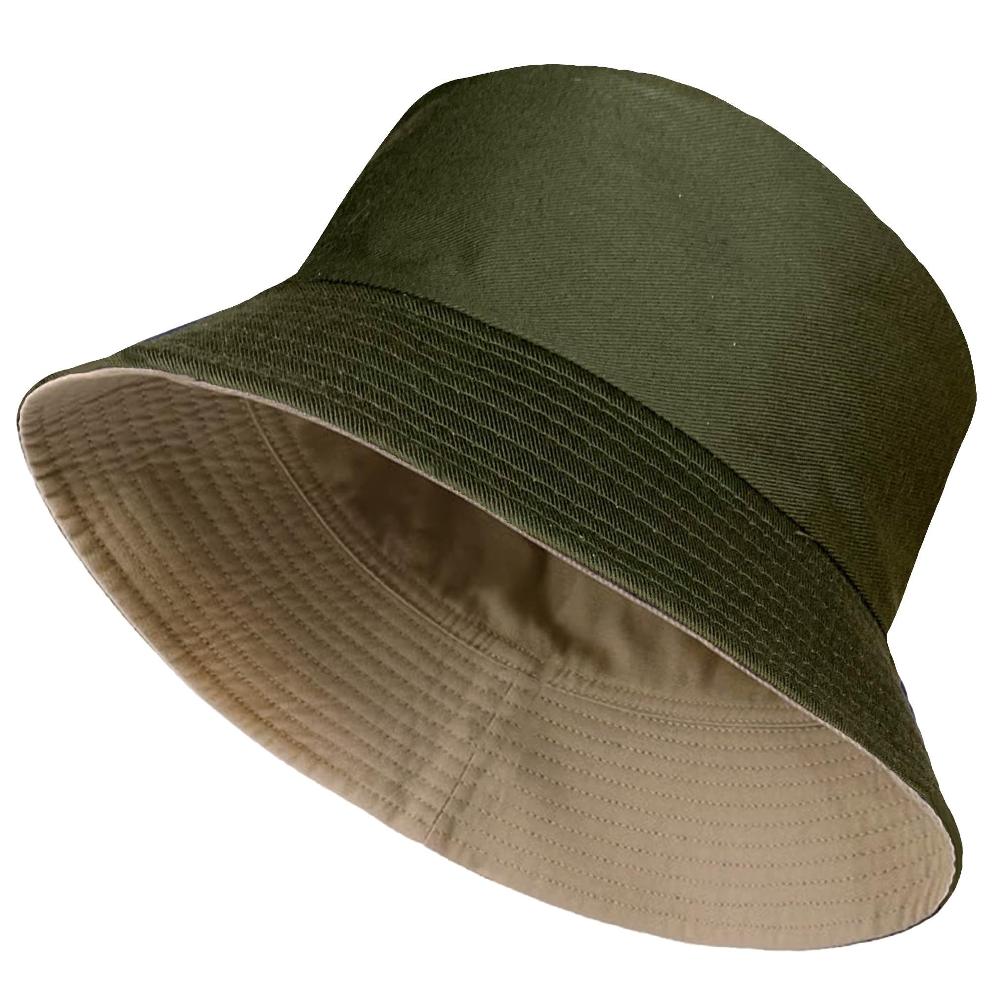 Toskatok Unisex Khaki/Sand Toskatok® Reversible Cotton Summer Bucket/Bush Hats-60