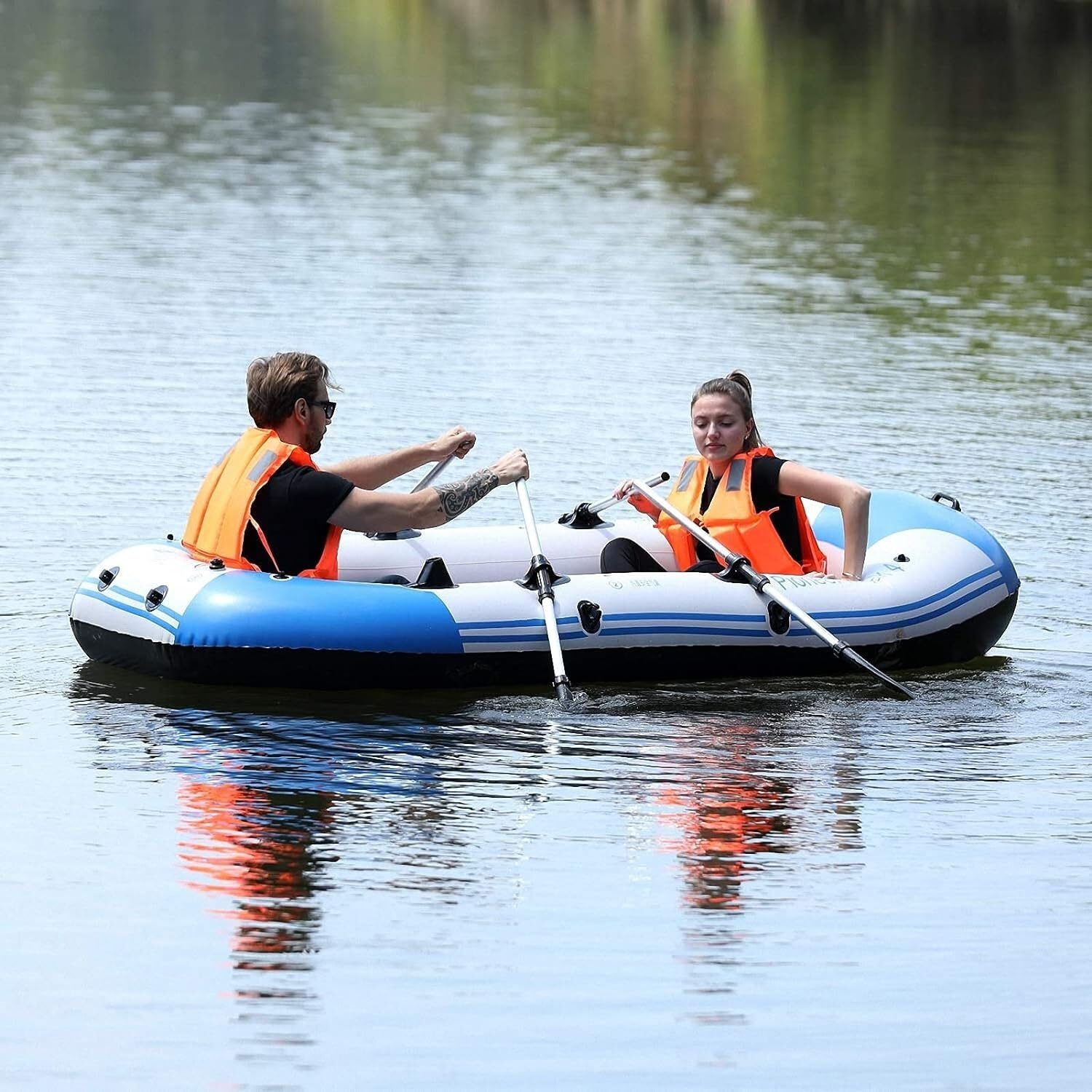 Kajak ponton dla dorosłych, zagęścić nadmuchiwaną tratwę gumową łódką, zagęszczony ponton wędkarski, rafting (Size : 235 * 135 * 36cm)