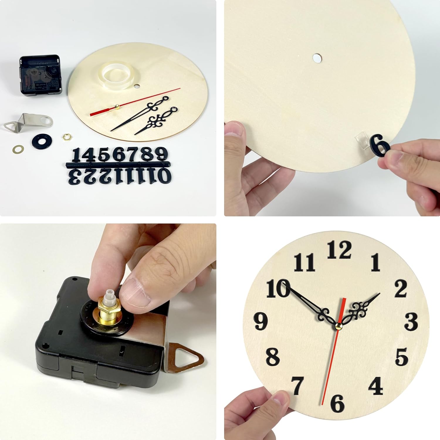 High Torque Quartz Clock Movement Mechanism Replacement Kit with Clock Faces and Acrylic Numbers for Craft Assignments Artistic Clock Creations