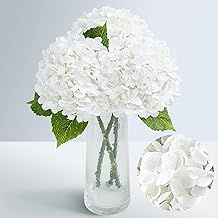 Brksat 3PCS 21inches Artificial Hydrangea Simulation Flower Realistic Hydrangea Wedding Decoration Bridal Bouquet Home Decoration (White Hydrangea)