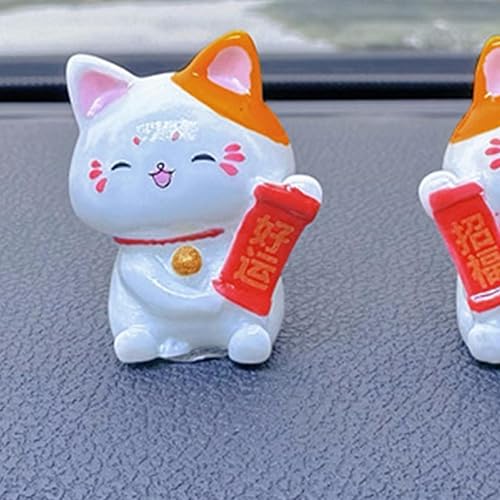 Miniatura 5 de Sinknap Adornos japoneses de gato de la suerte, Feng Shui, Gatos de la riqueza de 68 piezas, juego de figuras de la fortuna, en miniatura, lindo