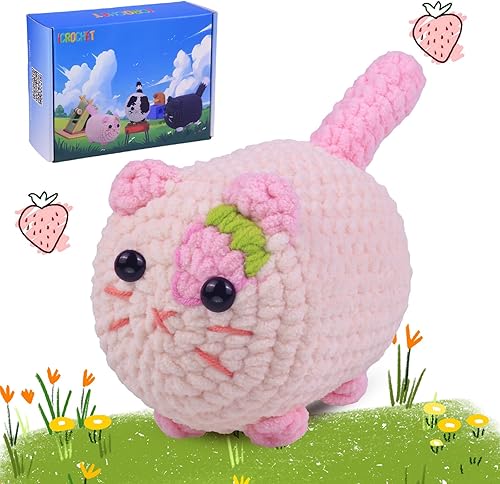 Kit de ganchillo para principiantes, kit de ganchillo con tutoriales en video paso a paso, kit de ganchillo para principiantes para adultos, kit de