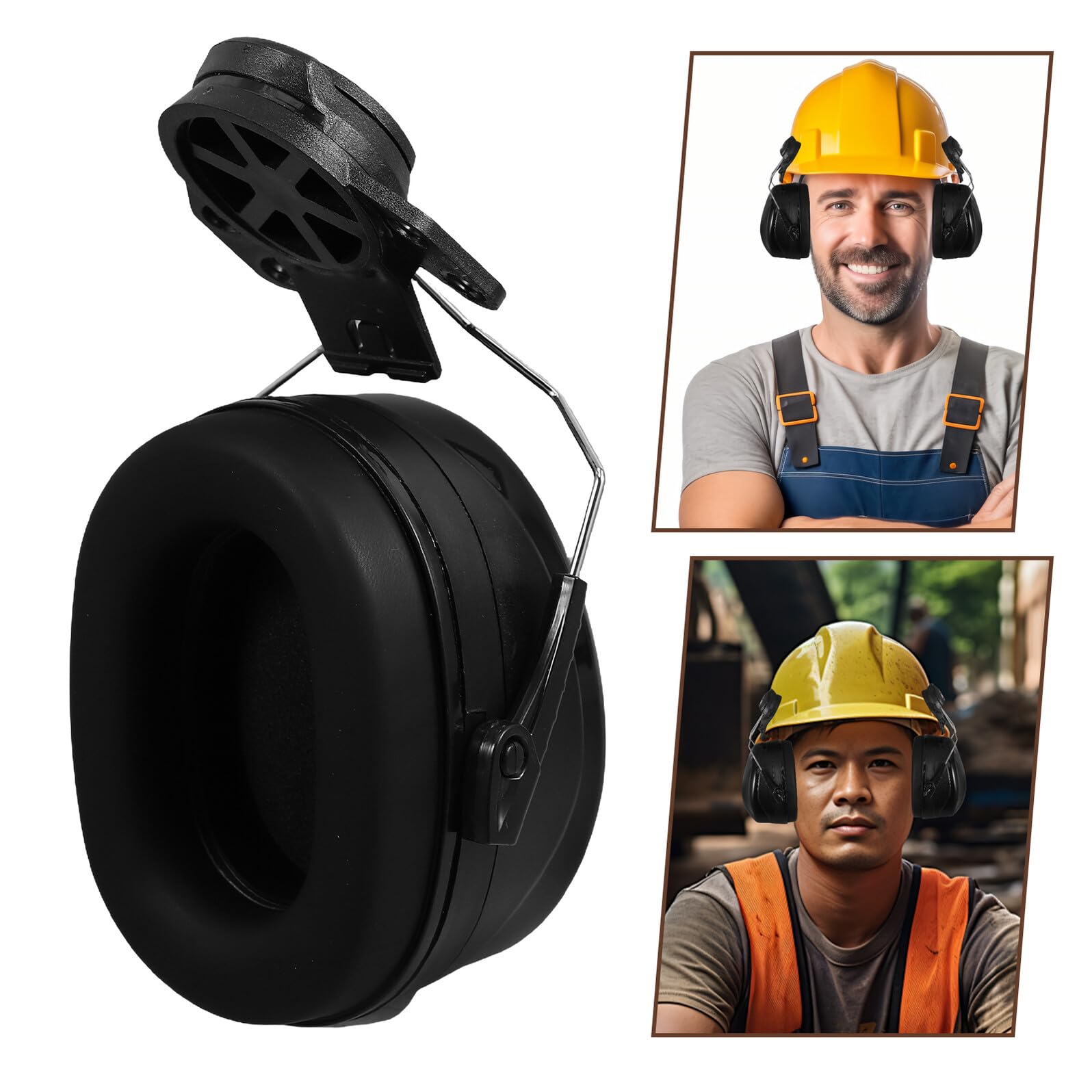 Mipcase Orejeras De Seguridad Industriales Cancelación De Ruido Para Casco De Construcción, Ajustables, De Abs Resistente y Diseño Ligero, Protección Auditiva Para Entornos Ruidosos y Uso Laboral