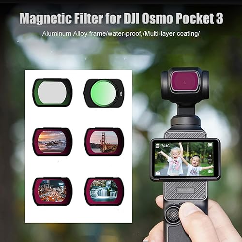 Miniatura 3 de Filtro UV magnético compatible con DJI Osmo Pocket 3 Cámara UV Accesorios de filtro de lente impermeable resistente a los arañazos
