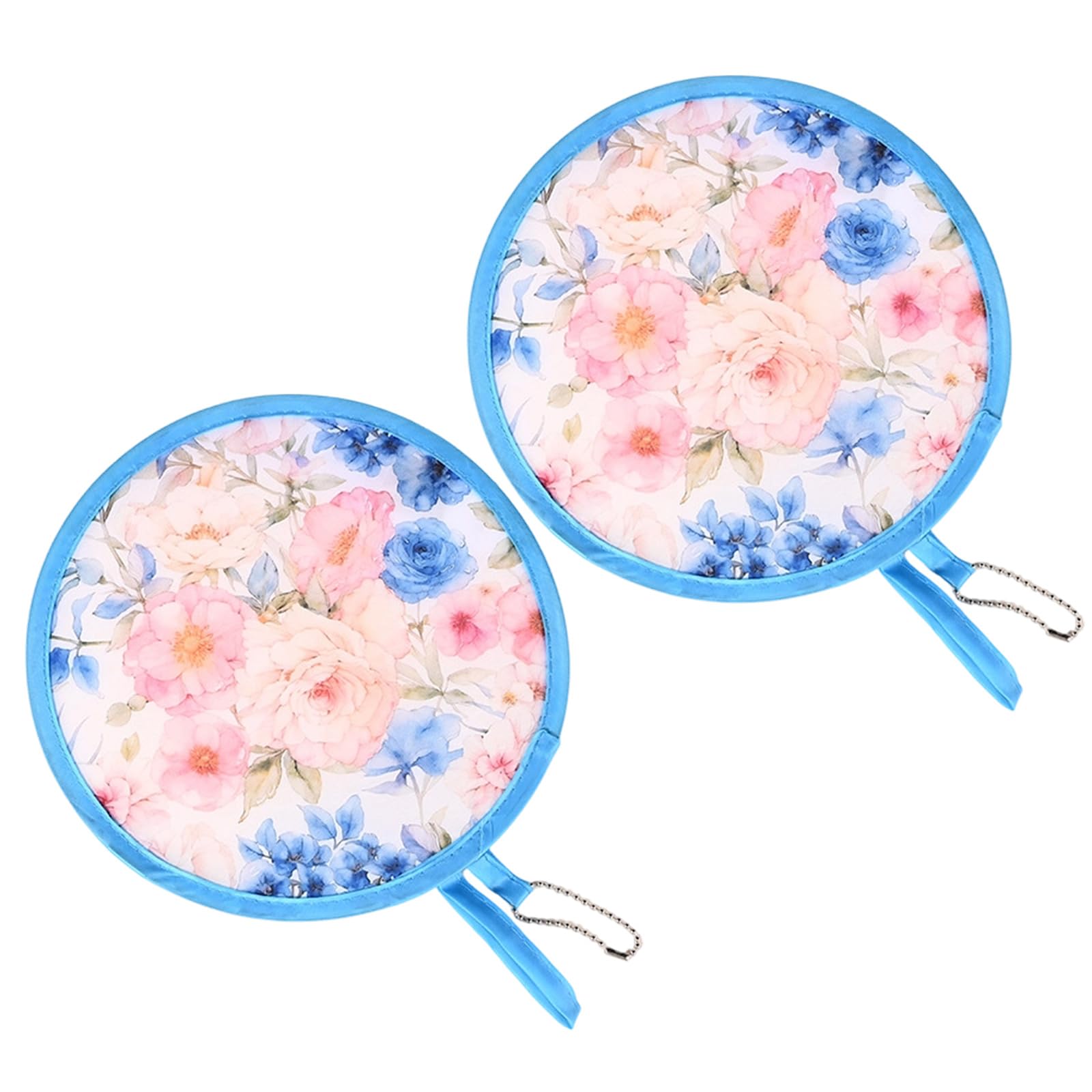 Navna 2Pcs Round Foldable Hand Fan, Handheld Round Folding Fan French Handheld Fanned Foldable Cooling Fanned for Travel, Event Compacts Cooling