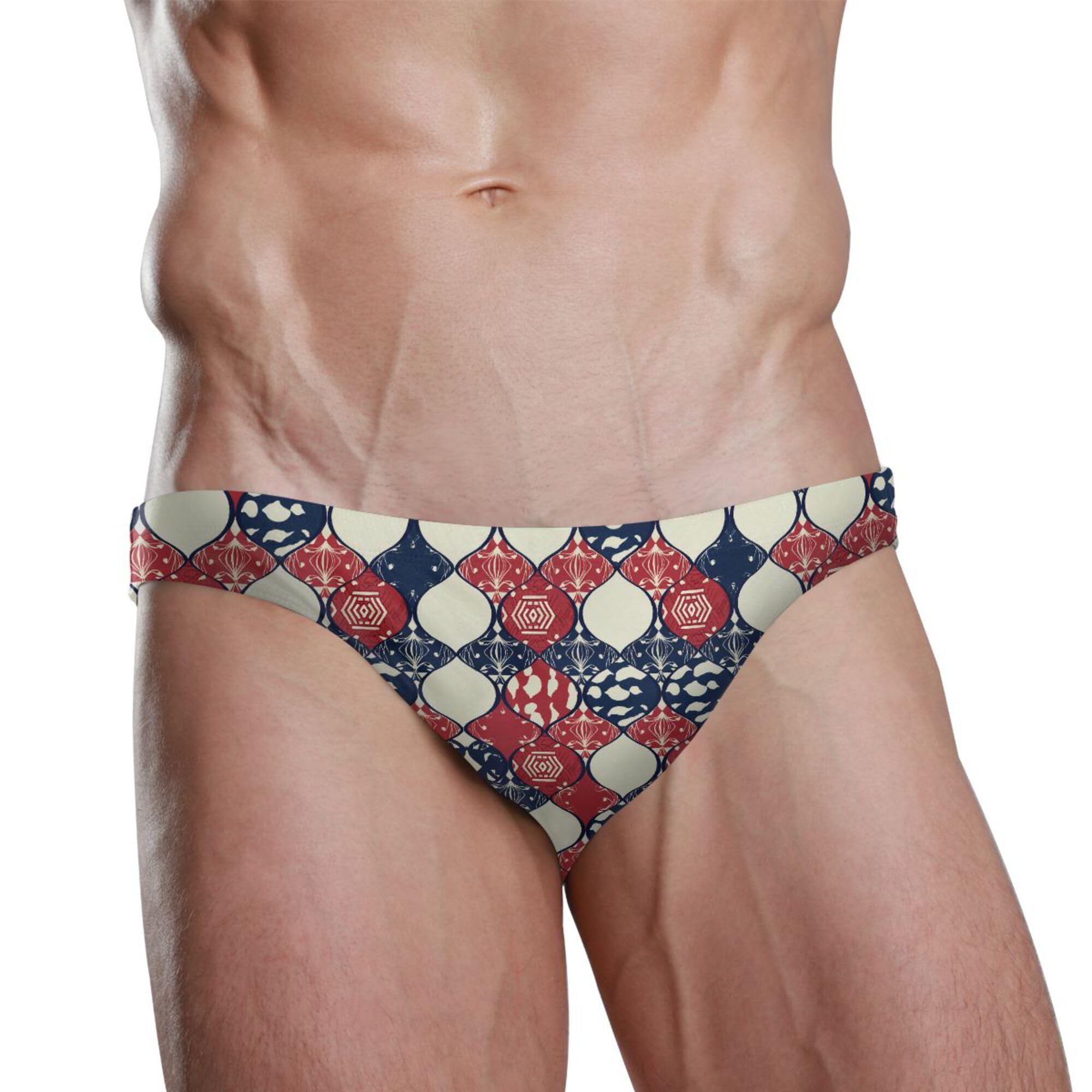 S Husky Navy Blue Red Window Paper-Cut Swim Briefs for Men Bikini Swimwear Boys Short XXL B0404721