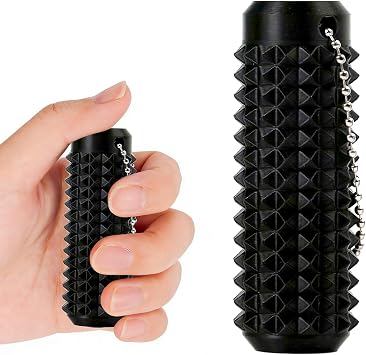 Spiky Fidget Toys for Anxiety & Focus - Spiky Grippie Stim Keychain, Black