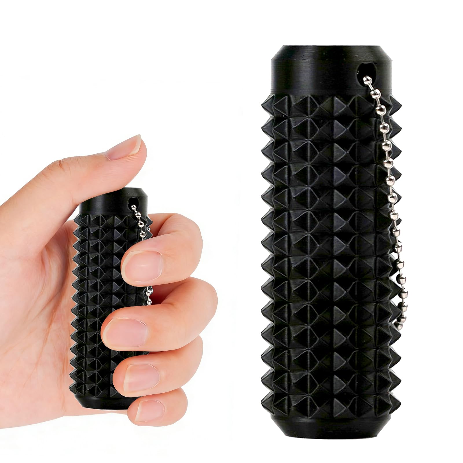Spiky Fidget Toys - Spiky Grippie Stim Keychain for Adults Teens - Portable Pain Stimming Fidgets Sensory Toy for Relax & Focus (Black)