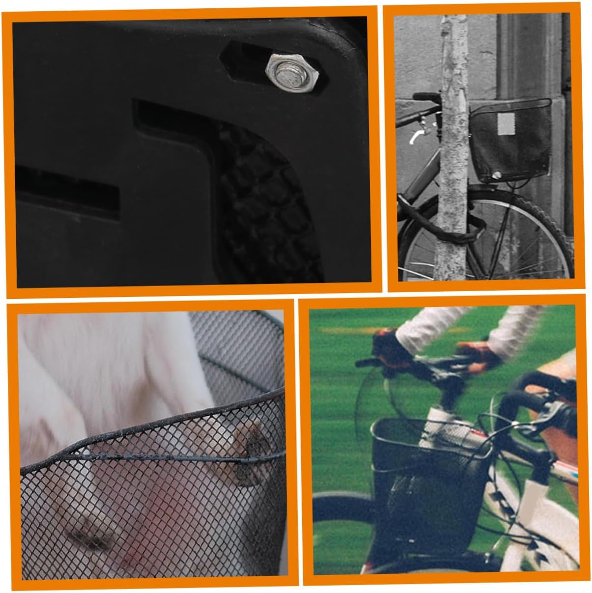 Luxshiny Quick Release Bicycle Front Basket for Adults Thickened Cycling Storage Part with Pre-drilled Stable Load-Bearing Bike Accessory for Outdoor Riding