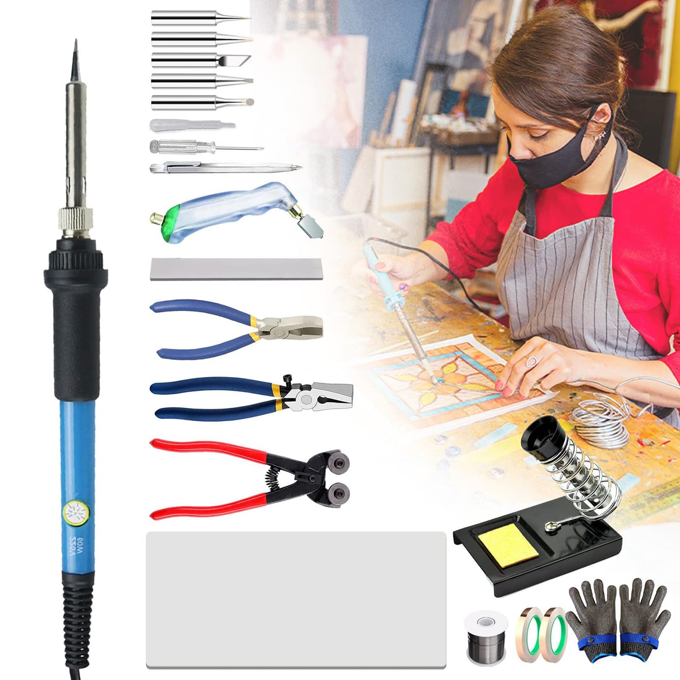 Kit d'outils de coupe-verre complet pour créer vos vitraux personnalisés dans votre atelier