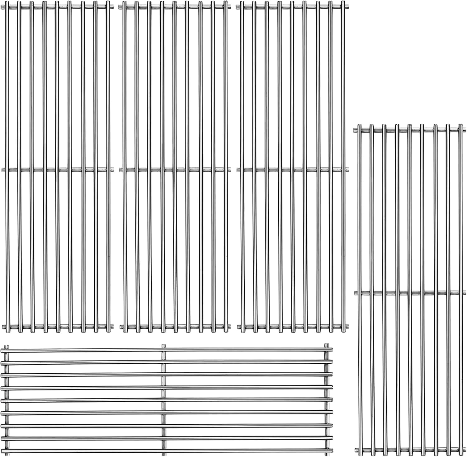 Stainless Steel Cooking Grid Grill Parts for Broil-Mate, Huntington and Broil King Baron 540,590 590-S,9235-24，5 Pack Grill Grate for Broil-Mate Grill Parts