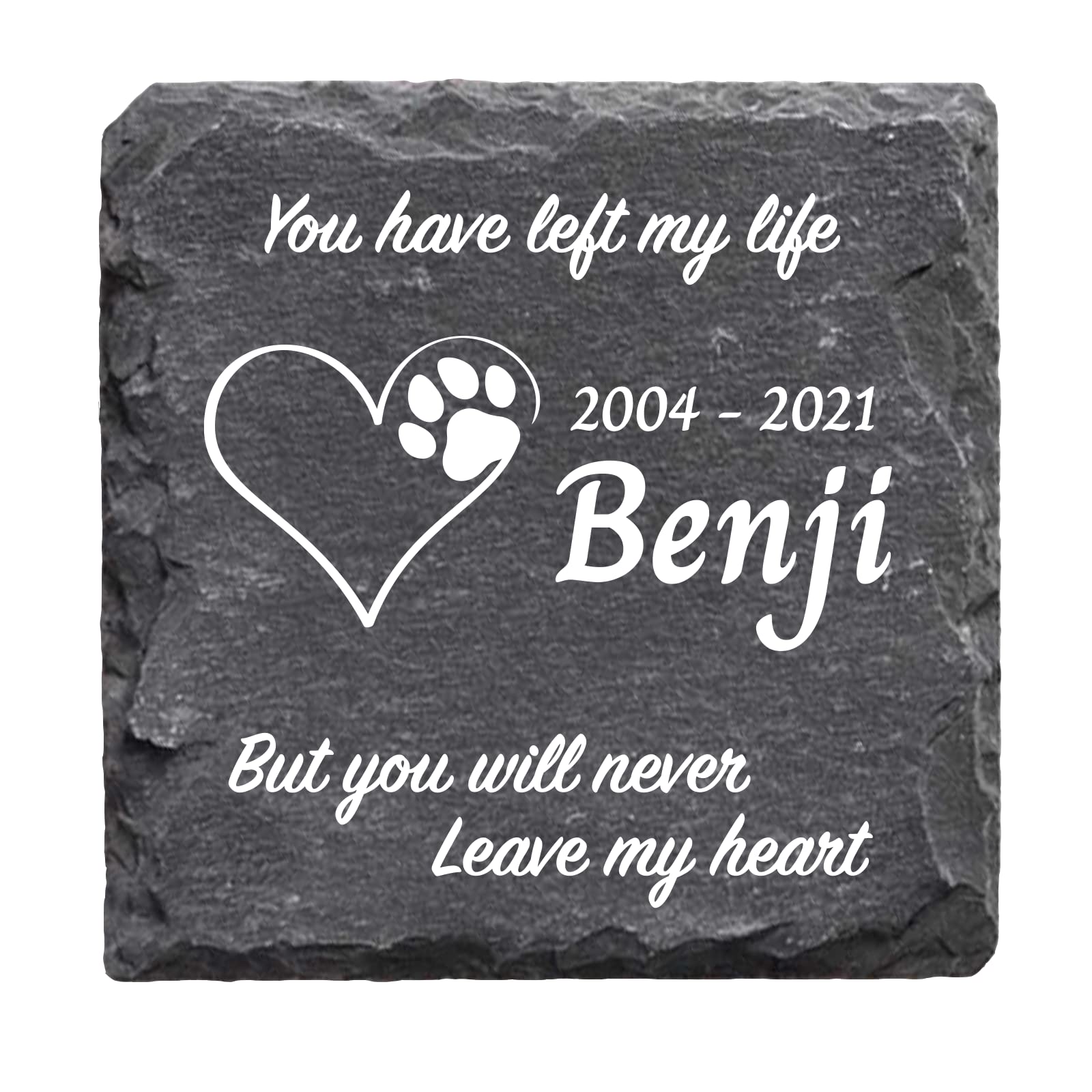 You Personalise Personalised Memorial Plaque for Pet Dog 100mm square slate with optional display stand