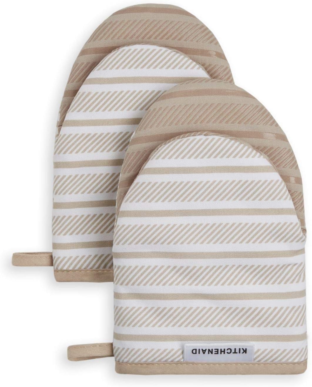 KitchenAid Albany Mini Oven Mitt 2-Pack Set, Milkshake Tan, 5.5"x8"