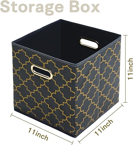 Vista 181 de Contenedores de almacenamiento de tela de tela, organizador de cubos de tela con asas dobles, cestas de almacenamiento plegables para el hogar