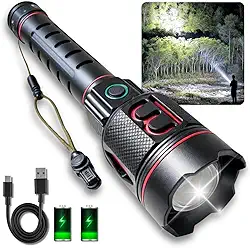 Lanterna Tática Militar Sabre de Luz - A Mais Potente do Mercado! Alcance de 2km, 20 Horas de Autonomia, Ideal para Acampamento, Pesca e Sitio - A Mais Forte do Mundo