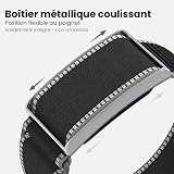 SimpleThings Bracelet pour Amazfit Helio Strap avec coque en métal - Bracelet de sport élastique et réglable en nylon - Compatible avec tracker d'activité Zepp Amazfit Helio Strap, Nylon - 3