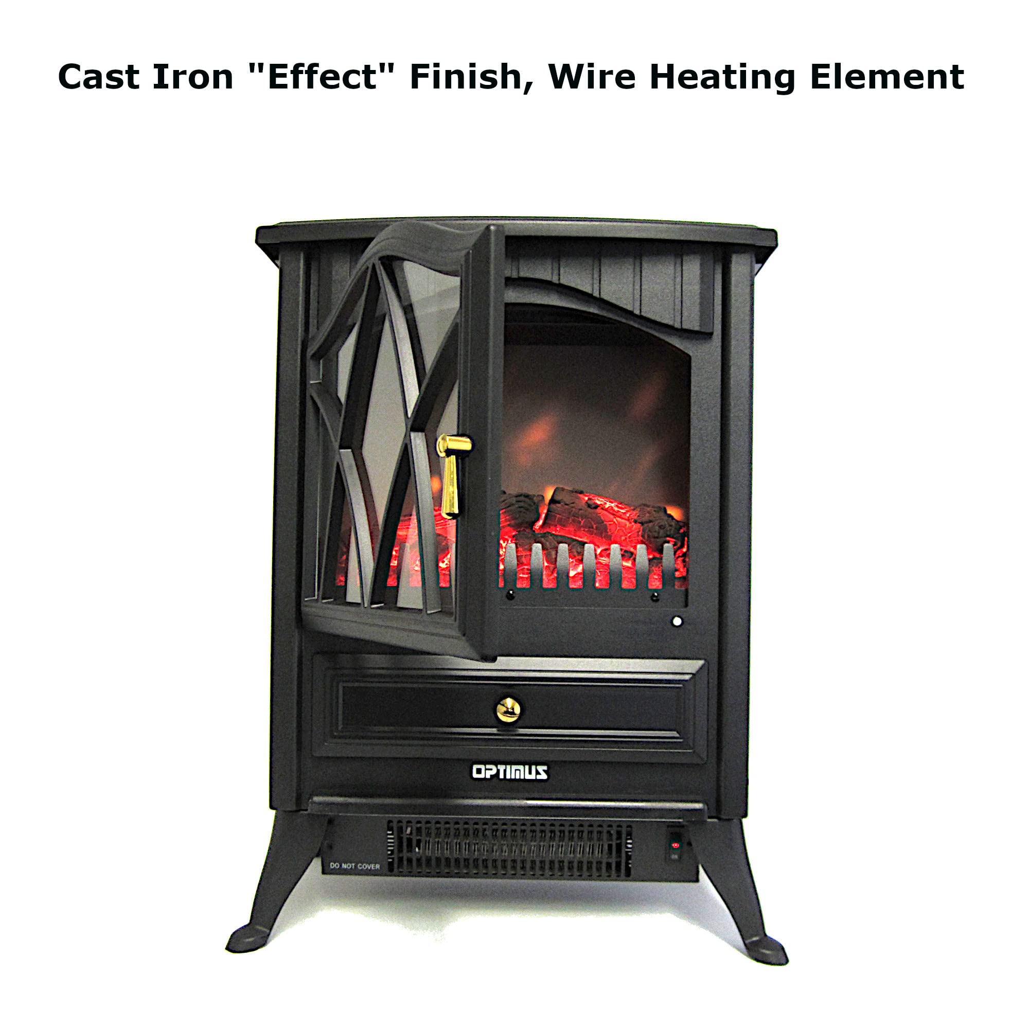 Amazon.com: Optimus Electric “Flame Effect” Fireplace Heater, Black : Home  u0026 Kitchen