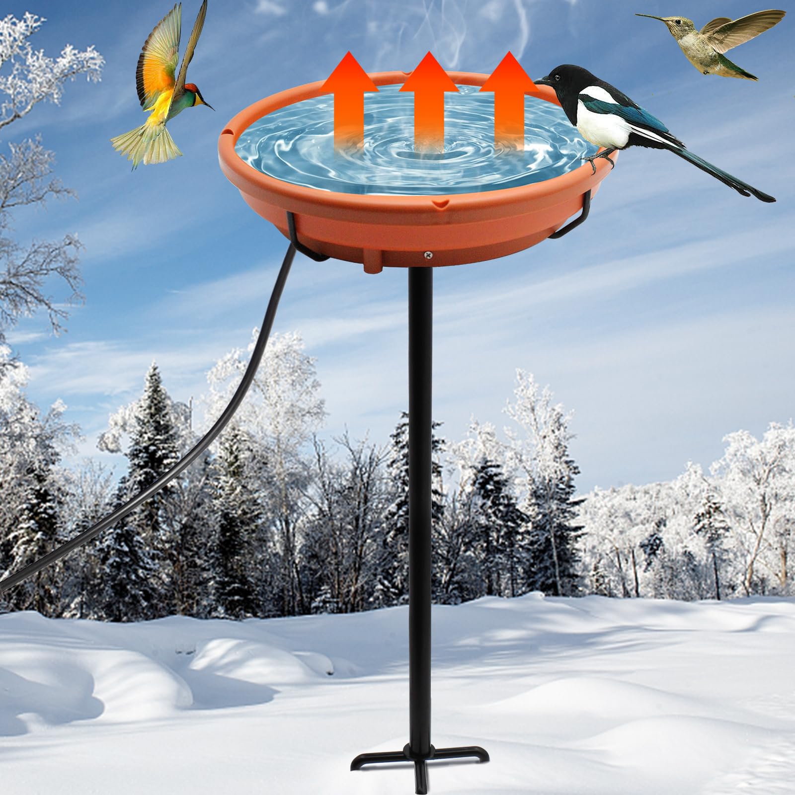 Amazon.com: WISMOIER Heated Bird Bath with Thermostatically Controlled ...