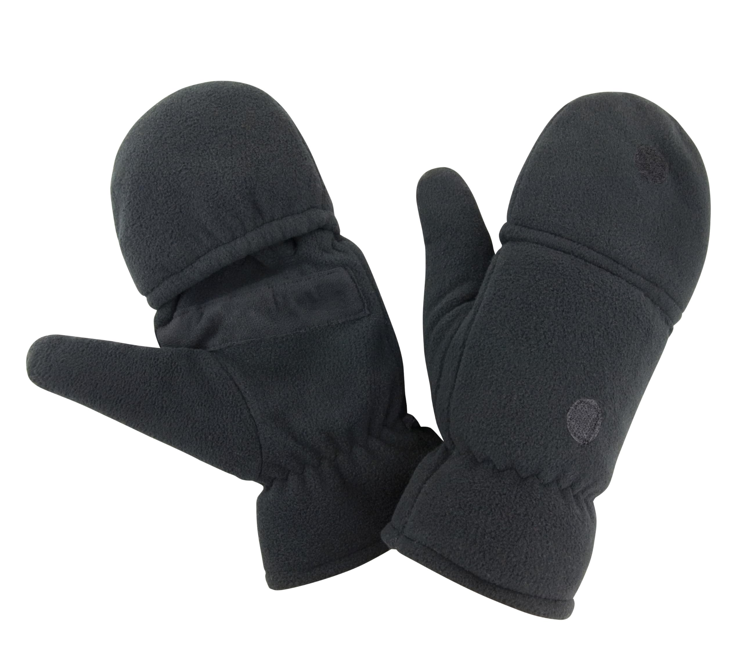 ASVP Shop Result Convertible Fingerless Mittens - Fleece-Lined Warm Winter Gloves with Elasticated Cuffs