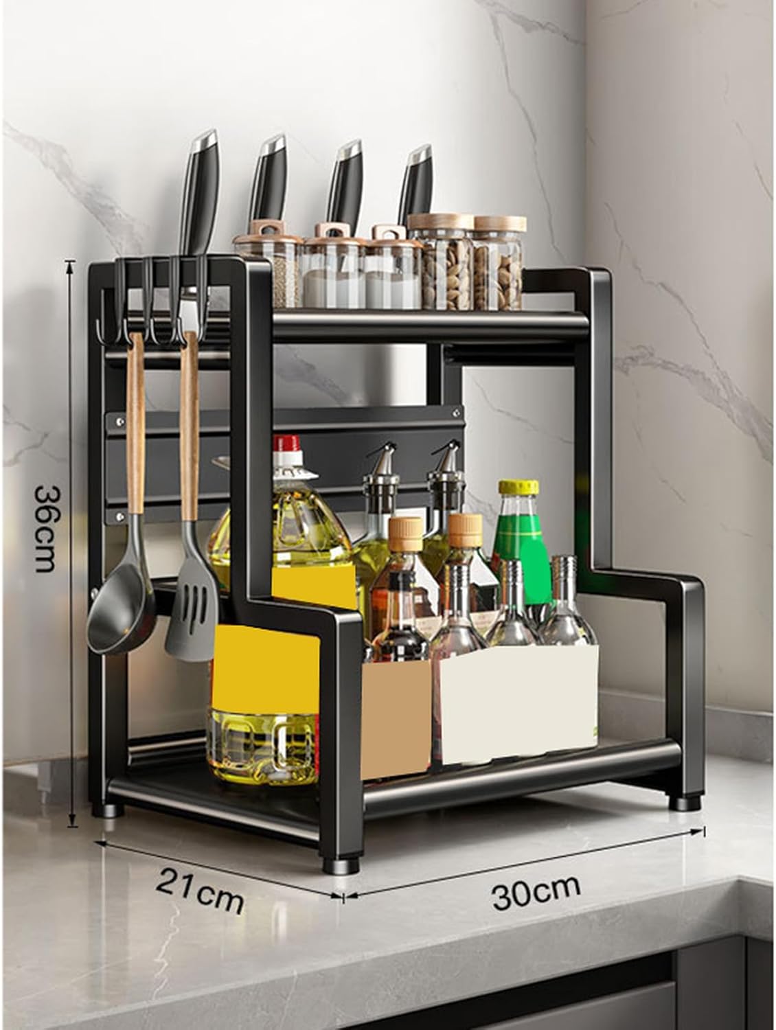 伸縮スパイスラック ECIPS(エシプス) | 家具・インテリア通販 【公式】エアリゾーム [YXSNG] シンク上 キッチン収納ラック キッチンラック 30*21*36 キッチンシェルフ コンロ奥 調味料 スパイス フック