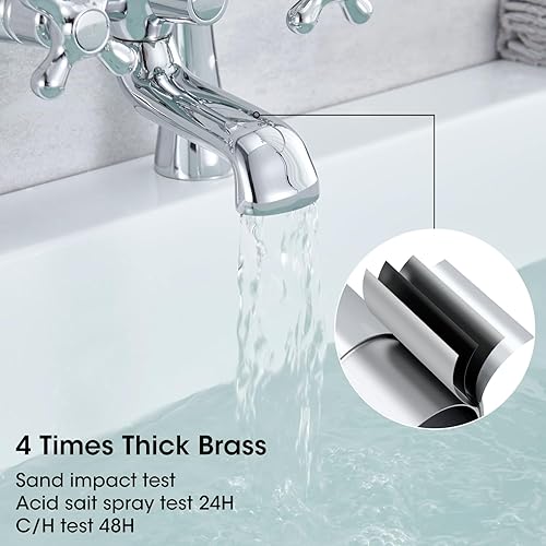 Miniatura 5 de Clawfoot - Grifo de bañera de latón con forma de teléfono y ducha de mano en forma de teléfono