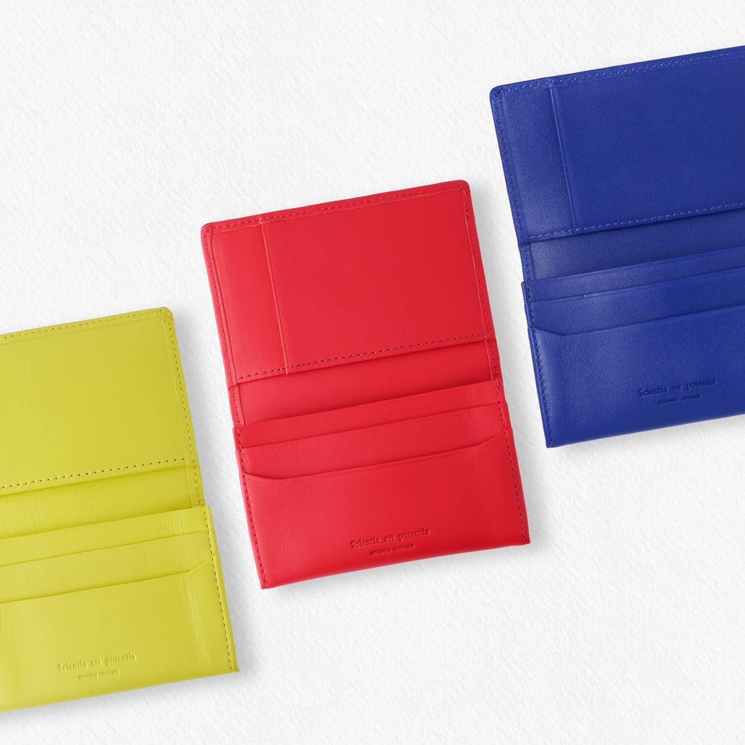 Slip-On NSL-2403 parent Business Card Holder, Noir, Leather, Yellow