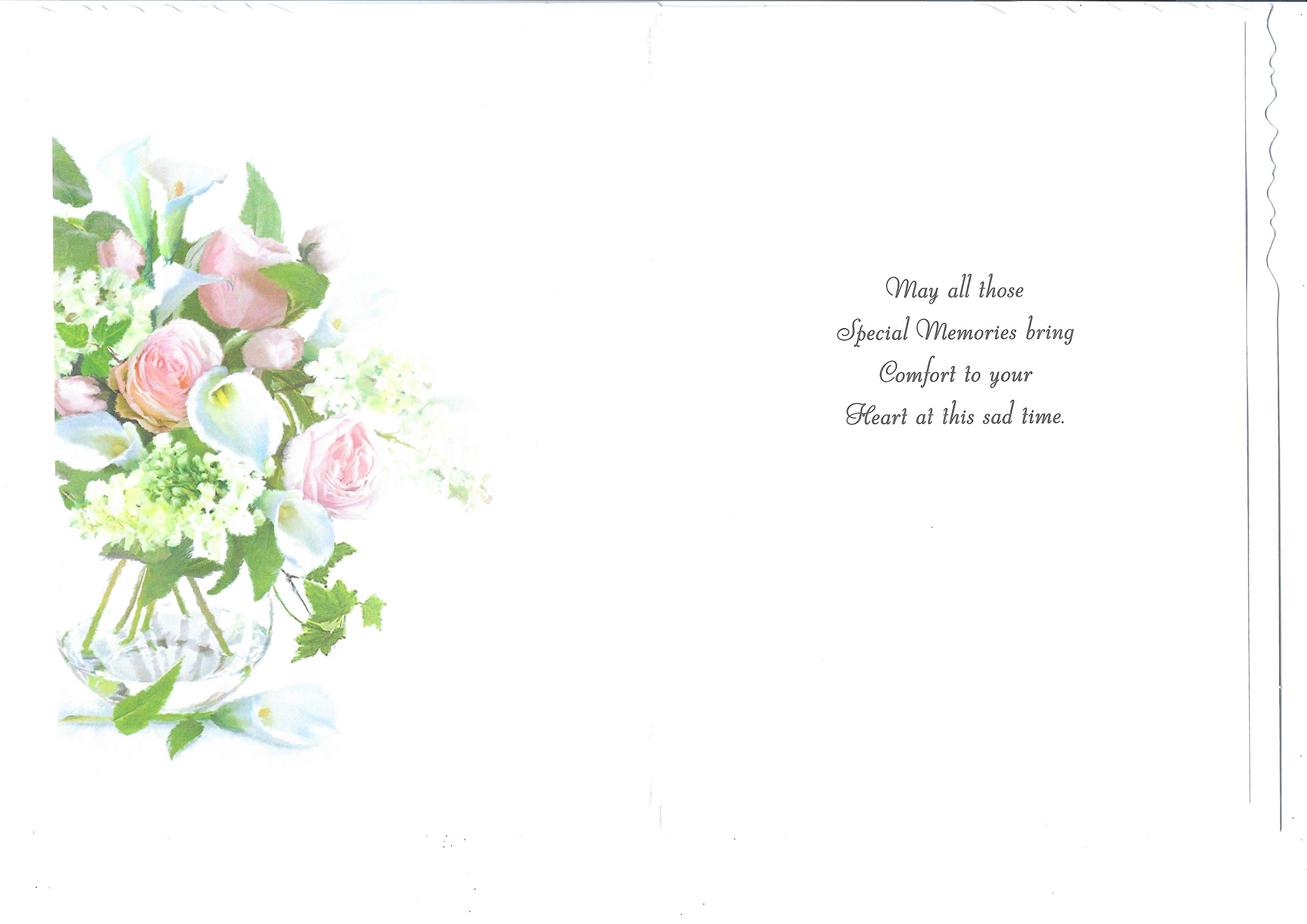 Jonny Javelin Trauerkarte „On The Sad Loss Of Your Wife“ – Mit Blumenvase-Motiv & Silberprägung