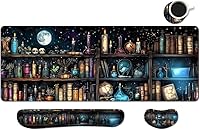 Vista 67 de MIBITRI Juego de alfombrillas para mouse y teclado, alfombrilla de mouse extendida para juegos + soporte ergonómico para reposamuñecas para teclado