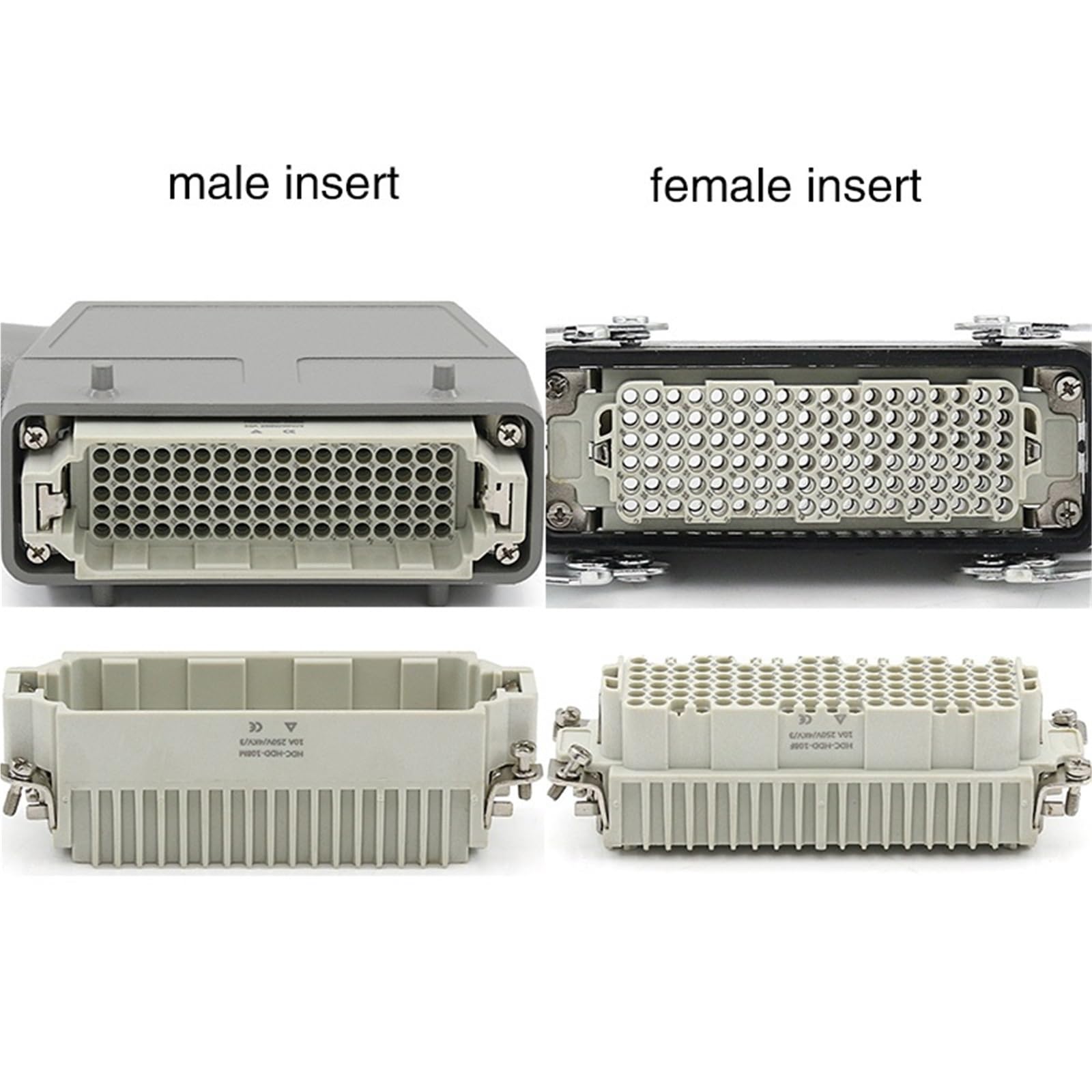 Connecteur rectangulaire robuste HDC-HD-108, 108 broches, prise industrielle d'aviation, 10A, 250V, 1 pièce(Top line)