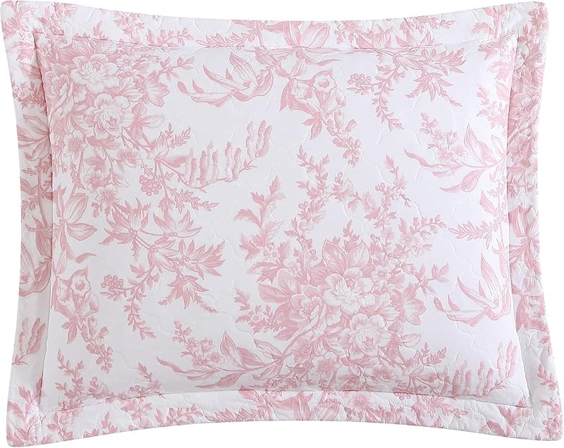 Laura Ashley - Queen Cotton Quilt with Shams, Reversible 3-Piece Bedding | 100% Cotton Cover, Cotton Blend Fill, Prewashed Softness, Matching Shams Included, Medium Weight, Machine Washable image 6