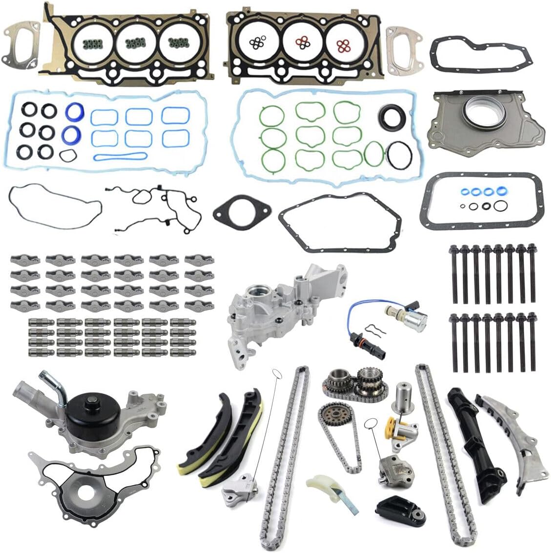 GELUOXI Engine Rebuild Kit Replacement for 2011-2015 Chrysler Jeep Dodge Ram 3.6 Pentastar 926-235, 5184498AI, 68252670AB, 5184352AF, 5184296AH, 5184332AA, HS26541PT