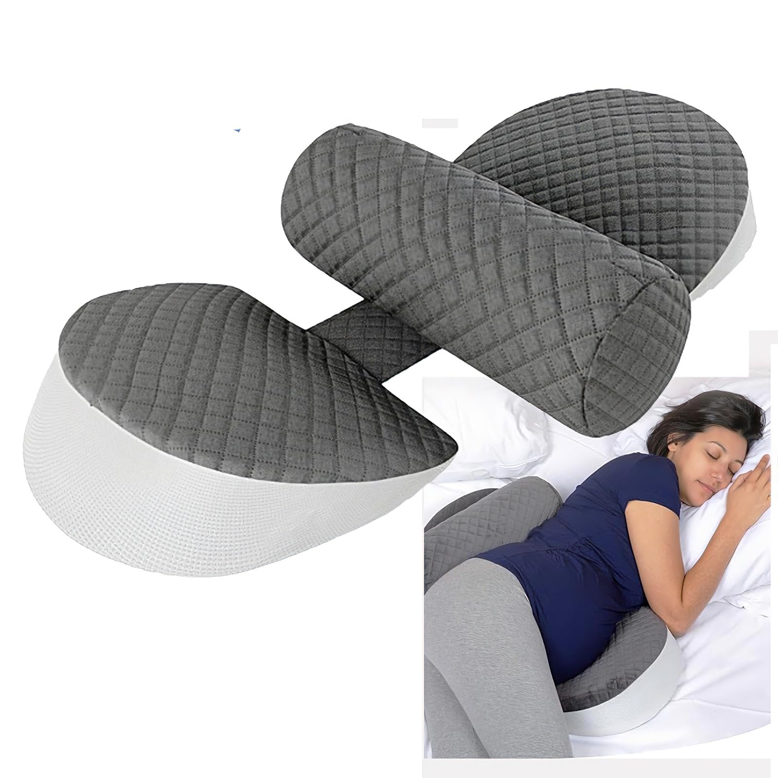 Almohada de Embarazo para ei Abdomen, Ajustable y Portátil Almohada Embarazada faja Embarazada Almohada para Dormir de Lado para Embarazo, Soporte para Espalda, Caderas, Piernas Embarazadas Originales
