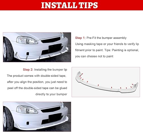 Miniatura 6 de KKoneAuto Borde de parachoques delantero compatible con el cargador 2015-2018 solo moldura de base y cargador 2019-2023 SXT Trim solo 3 piezas
