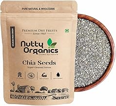 NUTTY ORGANICS Chia Seeds 1KG | Clean Chia Seeds for Eating | Seeds for Weight Management- Rich in Calcium, Protein & Fiber, Healthy Snacks