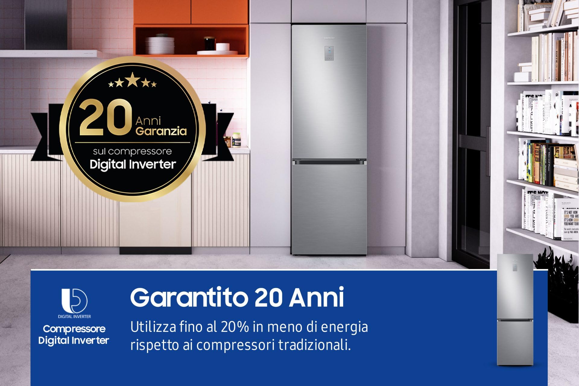 Samsung RB34C671DS9 - Frigorifero combinato, 344 litri, No Frost [Classe energetica D]