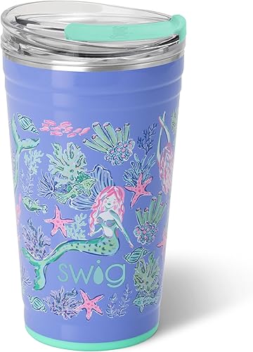 Vista 73 de Swig Life - Vaso aislado de 32 onzas, vaso de café de viaje con tapa, taza de café de viaje compatible con portavasos, de acero inoxidable con tapa