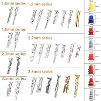 Vista 3 de Juego de pines de conector terminales con crimpado, terminales de pin macho y hembra para automóviles, eléctricos 1/1.5/1.8/2.2/2.3/2.5/2.8/3.5mm