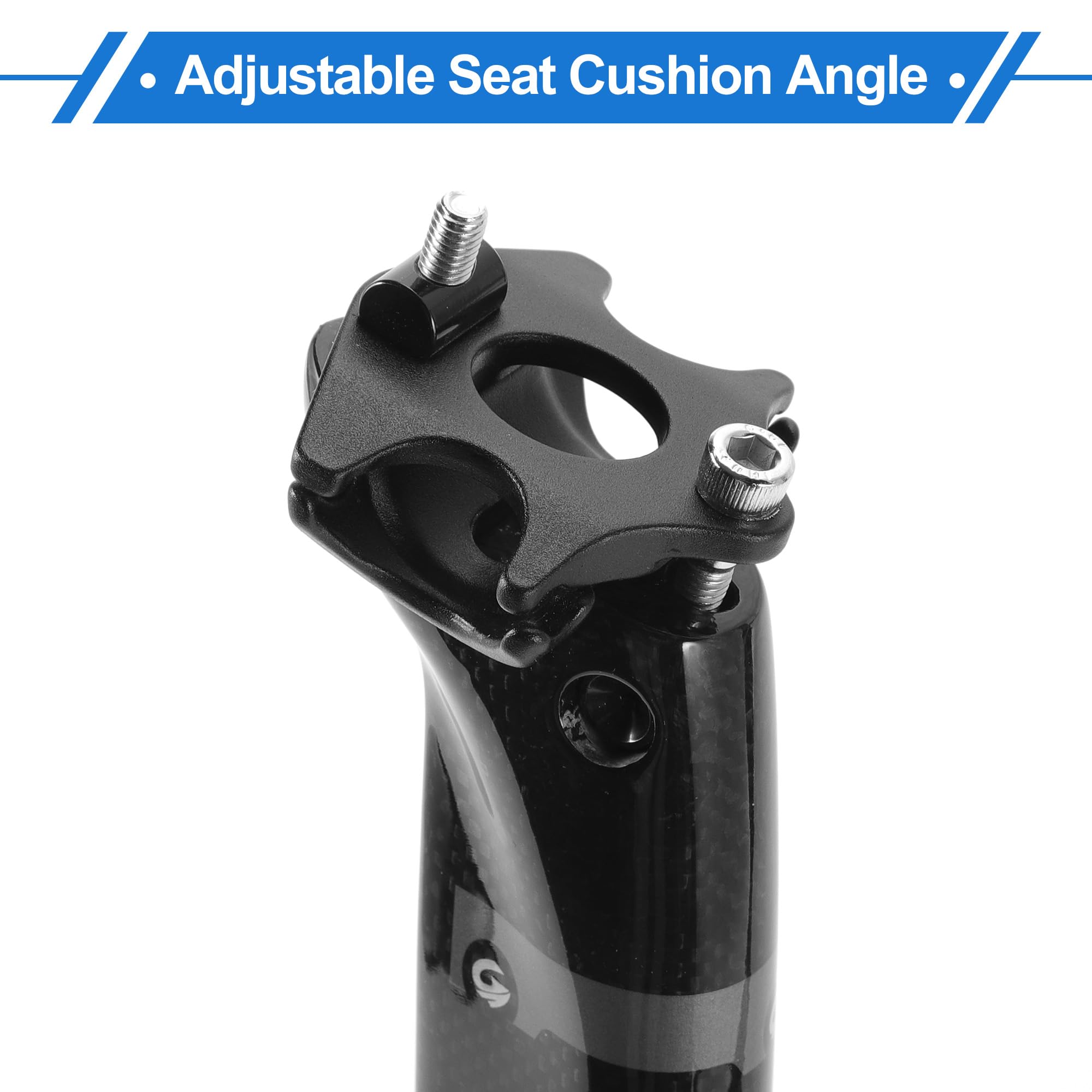 Tige De Selle De Vélo 27.2X400mm 1 Pc Angle Réglable | Couleur: Noir Brillant Et Gris, Taille: 27.2 X 400 Mm, Convient Pour: La Plupart Des Vélos De Route, VTT, BMX, DH, Etc.
