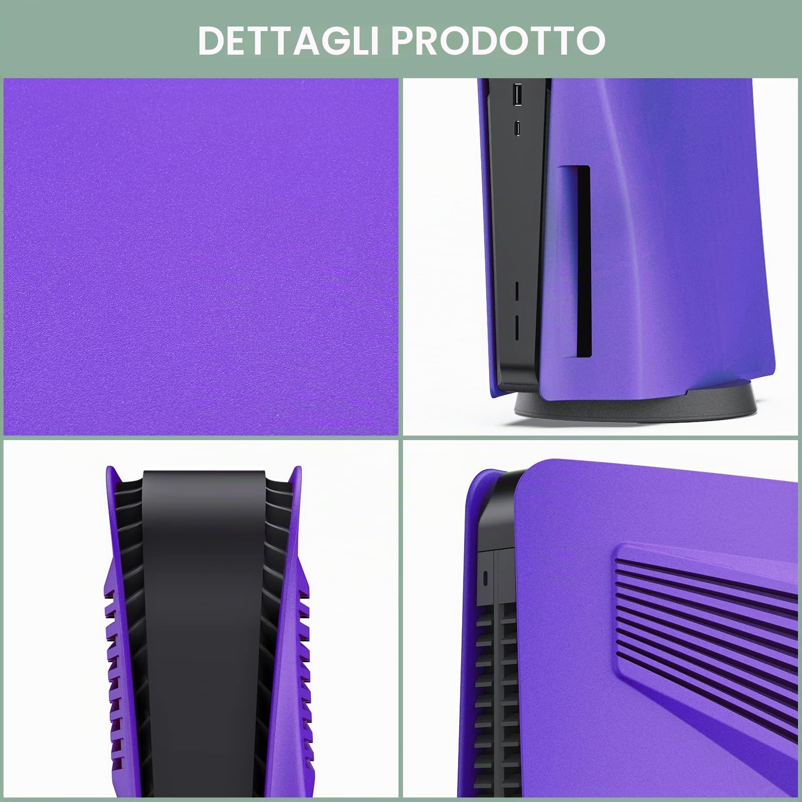 Piastre per Disc Edition, innoAura Piastre frontali con prese d'aria di raffreddamento, cover protettiva antigraffio antipolvere, Custodie di Ricambio in ABS Premium (Viola)