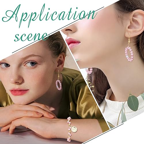 Miniatura 6 de PH PandaHall 2000 cuentas de perlas de cristal de 0.157 pulgadas, cuentas de color rubor, cuentas redondas sueltas espaciadoras para pulseras,