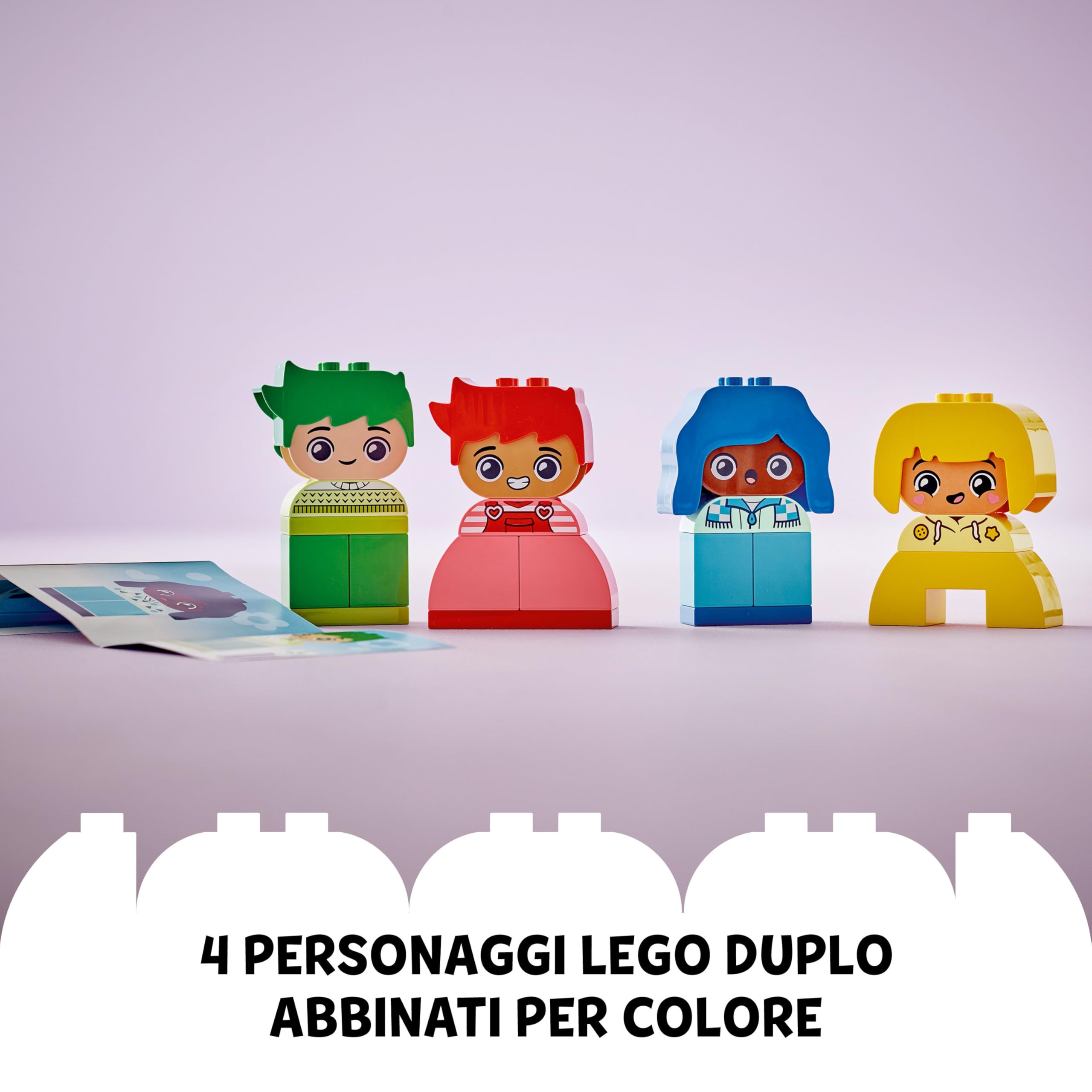 LEGO DUPLO Forti Sentimenti ed Emozioni, Giochi per Bambini e Bambine da 1.5 Anni in su, Giocattolo Impilabile e Personalizzabile con 23 Mattoncini Colorati e 4 Personaggi 10415