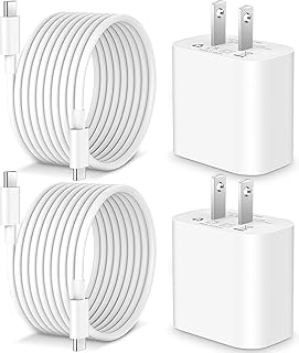 iPhone 15 Charger iPad USB C Charger for iPhone 15/15 Plus/Pro Max, iPad Pro 12.9/11 inch, iPad Air 5th/4th, iPad 10th, 2Pack PD Fast Charger Block with 10FT Long USB C to C Cable [Apple Certified]