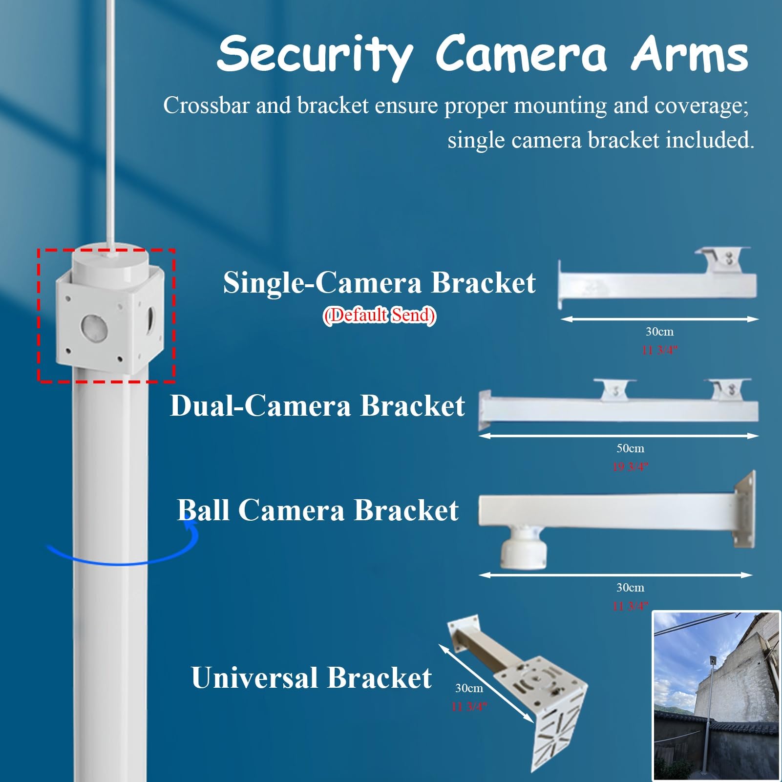 Halterung für Überwachungskamera 1/1,5/2 m Bodenmontagestange für Überwachungskameras im Garten, CCTV-/ IP-Kamera-Rack-Montagestange, Universal-Überwachungskamera-Ständer(1.5m (4.9ft))